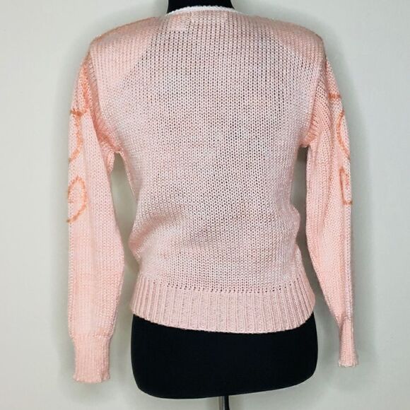 CHARLOTTE Van HORNE V-neck Sweater, Peach Coral Pink - Picture 3 of 10